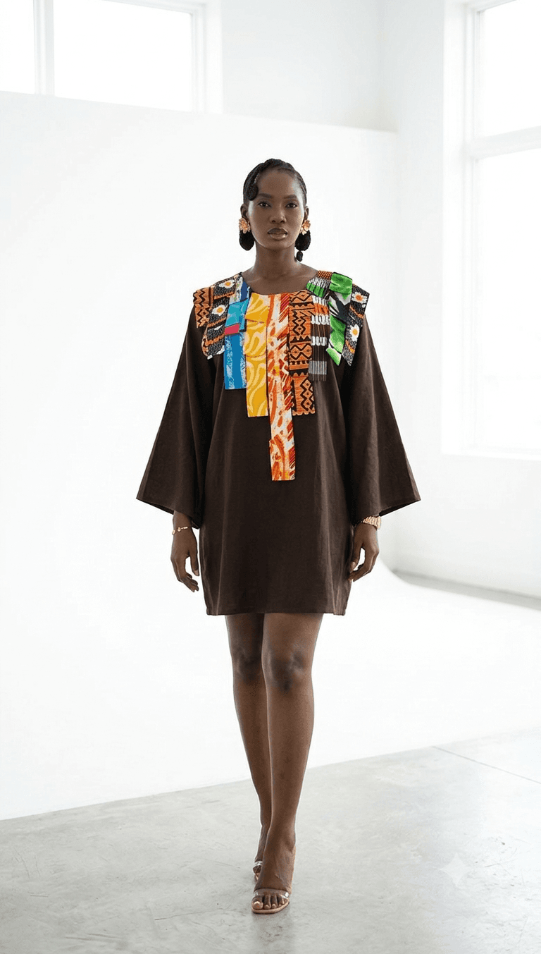 Mosaic Patch Shift Dress